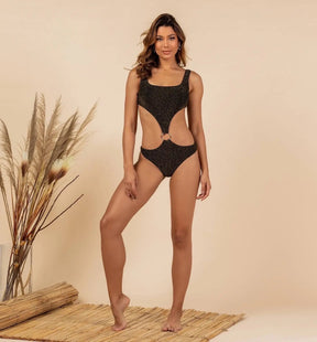 Body Ísis Lurex Preto
