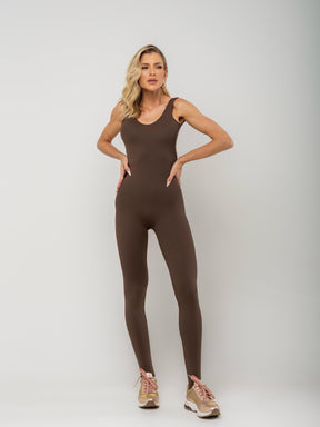 Macacão Gisele tecido dark Marrom