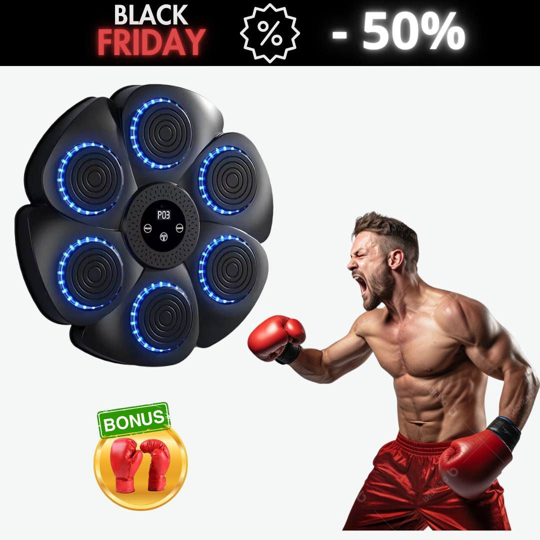 Maquina de Boxe Bluetooth com Musica Inteligente + BRINDE: Par de Luva [BLACK FRIDAY]